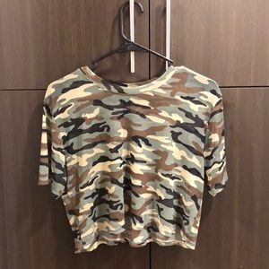 Mesh Army Print Box T-Shirt
